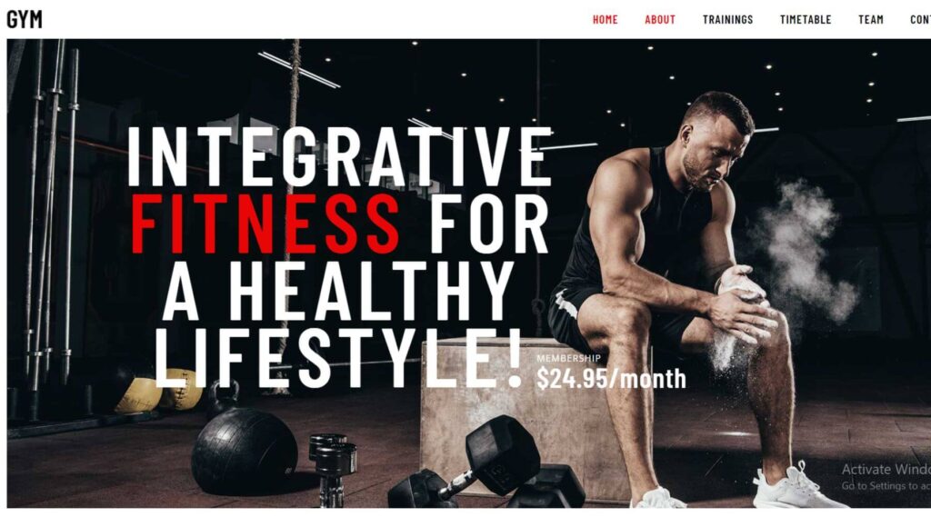 Fitness Gym Elementor Website Template